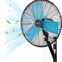 20 Inch Wall Mount Fan Oscillating High-Velocity Fans 5500 CFM, 3 Speed Industrial Wall Fan with 90Horizontal 30Tilt Oscillation for Warehouses, Workshops, Factories, Commercial Indoor Greenhouses
