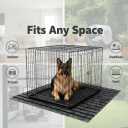 Dog Crate Mat 63"x47" Extra Thick Waterproof Non-Slip Kennel Pad, Absorbent Striped Design for Under Crate, Reusable & Washable Dog Mat for Crate