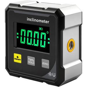 Digital Angle Finder Protractor Tool, 490 High Accuracy Measuring Tool with Large Display, 4-Side Magnetic Angle Gauge, Cube Inclinometer, Table Saw Miter Protractor for Woodworking Measuring Tool