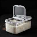 LivLab Mker Rice Storage Container -10Lbs/1.3Gal/6KG Rice Container Airtight Grain Dispenser Kitchen Pantry Organizer with Measuring Cup, BPA-Free, Clear Design for Dry Food