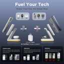 Wireless Charger 5 in 1 Magnetic Charging Station Stand with Portable Power Bank for Apple/Samsung Multiple Devices for Apple Watch 10-2,iPhone 16 15-12 Pro Max/Samsung Galaxy S25 Ultra S24-S8