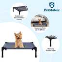 Elevated Dog Bed - 24.5x18.5-Inch Portable Pet Bed with Non-Slip Feet - Indoor/Outdoor Dog Cot or Puppy Bed for Pets up to 25lbs by PETMAKER (Blue)