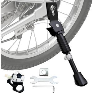 Kickstand for Kids Bike,Upgraded Adjustable Kids Bike Kickstand for 14 16 18 20 22 Inch Kids Bike,Aluminum Alloy Easy Install Universal Rear Kids Bicycle Kick Stand. (black)