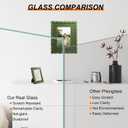 12x16 Picture Frame with Mat for 11x14, Wavy Edge Wooden Real Glass Photo Frame for Wall Hanging, Green, 1 Pack