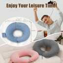 XWZO Reading Pillow for Gaming, Crocheting or Playing with Strong Arm Support, Gaming Pillow for Arm Rest When Sitting in Bed & Sofa, Lap Pillow Swen with Tiebacks and Side Pocket, Blue