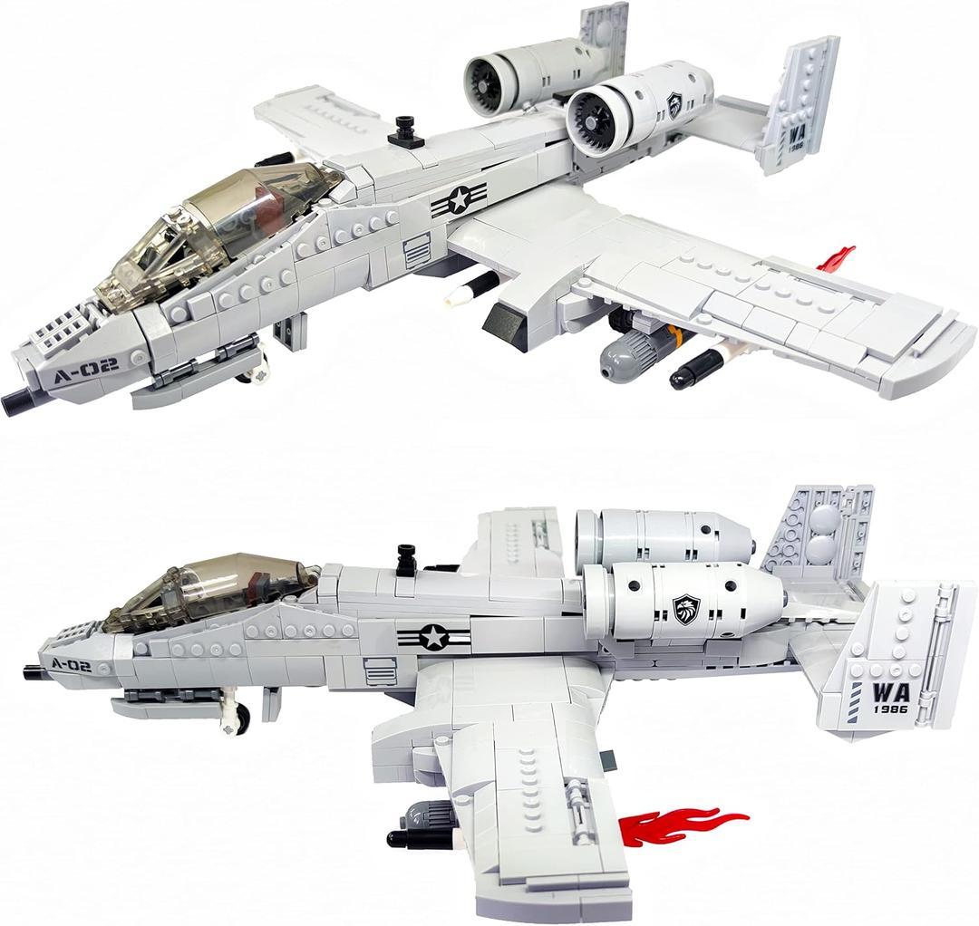 MEOA A10 Warthog Plane Building Toys 961PCS WW2 Fighter Jet Building Blocks Set Air Force Airplane Model Kits Bricks Toy Gifts for Adults
