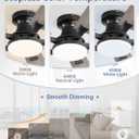 ZMISHIBO 52 Inch Ceiling Fan with Light, App&Remote Control, Flush Mount Low Profile, Dimmable 20W LED Light, Quiet Reversible Motor for Bedroom, Living Room, Apartment, Black