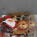 3 Pieces Christmas Decorations Outdoor Yard Sign with LED Lights Sled Lawn Sign Santa Reindeer Yard Sign with 3 Yard Stakes for Outdoor Christmas Decoration