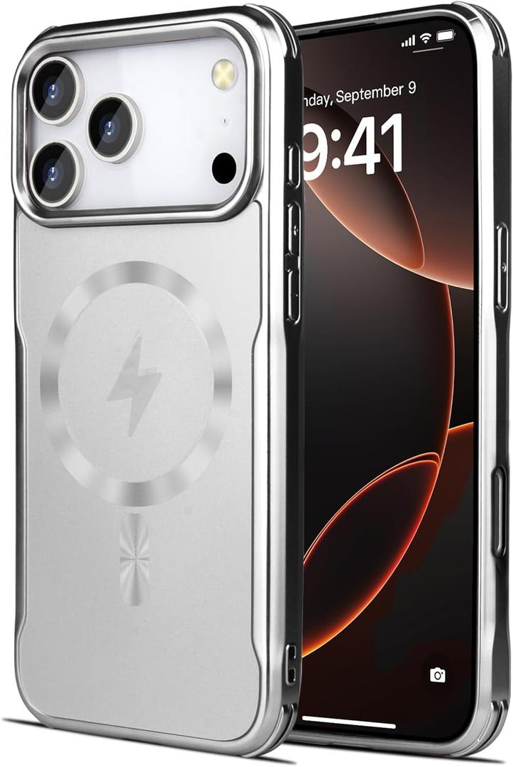 Magnetic for iPhone 17 Pro Max Case,[Compatible with MagSafe]Slim Matte Translucent Phone Case iPhone 17 Pro Max Shockproof Anti-Scratch 6.9"Silver