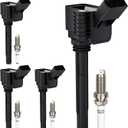 UF716 Ignition Coil & LFER7BHX Double Iridium Spark Plug For 2014-2020 Audi A3 A4 A5 A6 TT Quattro Q5 Q7 S3 S4/Volkswagen Beetle Golf Jetta Passat 1.8L 2.0L L4 Replace# UF765 UF771