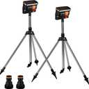 2 Pcs Adjustable Oscillating Sprinkler 4 Way ABS Lawn Sprinkler Covers 4000 Sq. ft 16 Nozzle with Quick Connect for Garden Large Area Watering (Tripod Base)