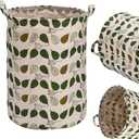Bins & Things | Large Storage Toy Box Bin - Light Green Leaf Pattern - Baby Laundry Basket Bin - Lightweight and Collapsible Clothes Hamper Organizer for Home, Dorm, Bedroom, Closet, and Nursery Home