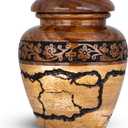 Small Wooden Urns for Human Ashes  20 lb Black Thunderstorm Pattern Cremation Urn, Decorative Keepsake Burial Container for Ashes Adult Male or Female Memorial Display