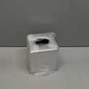 Sumnacon Tissue Box Cover Square Tissue Box Stylish PU Tissue Box Holder with Magnetic Bottom, Leather Cube Tissue Cover for Living Room Bathroom Bedroom Table Desk Home Office Car, Silver