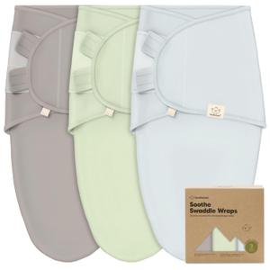 3-Pack Organic Baby Swaddle Sleep Sacks - Swaddles for Newborns, Infant 0-3 Months, Baby Girls, Boys, Soft & Snug Newborn Sleep Sack, Nursery Swaddling Blankets (Ripple) (One Size)