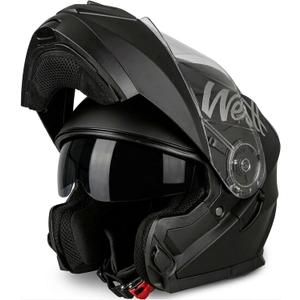 Westt Modular Motorcycle Helmet - DOT Approved - Full Face Flip Up, Internal Sun Visor for Men Women (Street Bike, ATV, Snowmobile), Size L