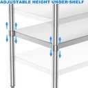Stainless Steel Table for Prep & Work, 24x48 Inches, Metal Commercial Heavy Duty Table with Adjustable Under Shelf for Restaurant, Home and Hotel