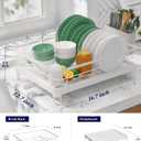Kitsure Dish Drying Rack for Kitchen Counter, 12.7''W x 16.7''L, White, 12.7''W x 16.7''L - 1 Tier