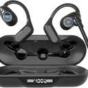 iDIGMALL Bluetooth 5.4 Headset w/Detachable Microphone, Open Ear Headphones w/Noise Canceling Mic & Mute for Call, Multipoint Wireless Earbuds w/Charging Case for Office Home Work Driving Travel, 60H