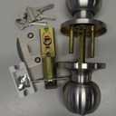 BESTTEN Keyed Entry Door Knob with Lock, Heavy Duty Interior and Exterior Door Lock, Standard Ball, Satin Nickel