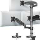 MOUNT PRO Triple Monitor Mount for Max 32" Computer Screen, Adjustable 3 Monitor Desk Mount, up to 19.8lbs Each, Gas Spring Three Display Arm with Tilt Swivel Rotation, VESA Mount 75x75/100x100mm