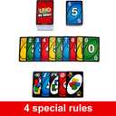 Mattel Games UNO Show em No Mercy Card Game in Storage & Travel Tin for Kids, Adults & Family Night with Extra Cards, Special Rules & Tougher Penalties 