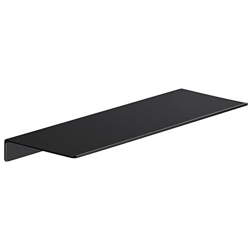 Danpoo 16 inch Floating Shelf for Wall Organizer & Storage, Mini Display Shelf, Metal Wall Shelf for Bathroom, Living Room, Kitchen, Bedroom(Matte Black)