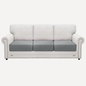 2025 Stretch Cushion Cover for Sofa, Individual Couch Sofa Seat Covers Removable & Washable, Sectional Couch Cushion Slipcover Replacement, Unique Fashion Pattern Soft Cozy Durable (3Pc, Light Gray) (Promo- Light Grey)