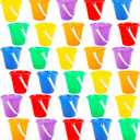 30 Packs 5 Inch Sand Buckets Colorful Durable Plastic Beach Buckets with Handles for Summer Beach Sandbox Pool Party
