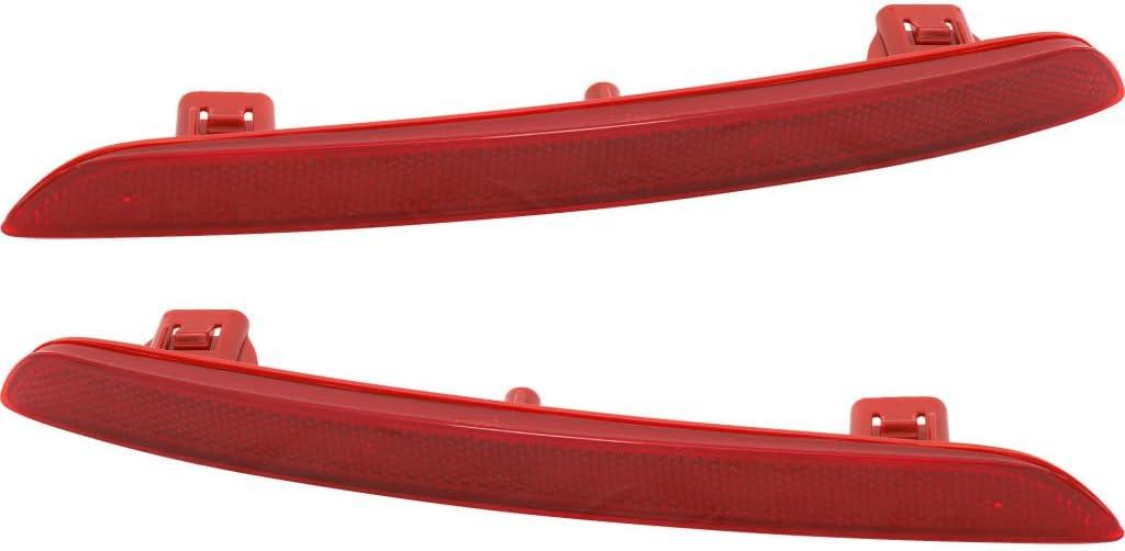 For Honda Civic 2022 2023 2024 Reflector Driver and Passenger Side | Pair | Rear | CAPA | Snap-In Attachment | Plastic | Red Lens | Replacement For HO1184119, HO1185119 | 33555-T20-A01, 33505-T20-A01