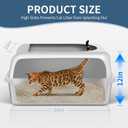 Prodigen Extra Large Stainless Steel Cat Litter Box with Lid High Wall Sides Enclosure, Non-Sticky, Anti-Leakage, Easy Cleaning with Cat Mat & Metal Scoop, 24" L x 16" W x 12" H, 2 Pack