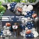 141Pcs Cowboy Balloon Arch Garland Kit Navy Blue White Sliver Balloons for Birthday Decor Western and Cowboy Theme Party Decorations