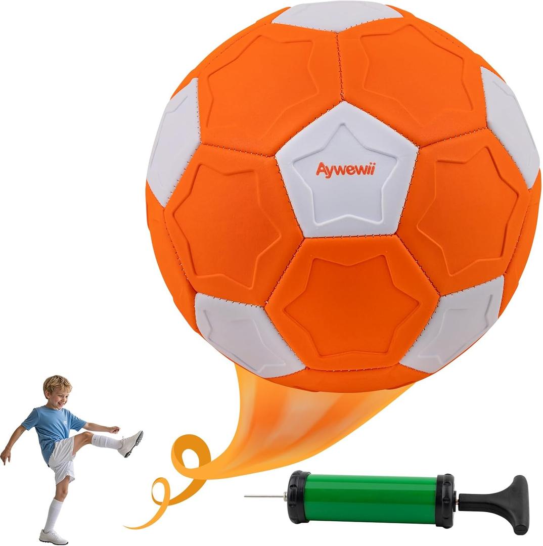 Easter Games for Kids Size 4 Curve Soccer Ball for Ages 3-12, Soft Toddler Swerve Balls with Pump & Mesh Bag, Outdoor Indoor Sport Toy for Boy Girl Gift, Beginner Football for Yard Lawn Game Activity
