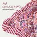 14x36 Inch Cotton Block Print Ruffle Sham Cover,Handmade Boho Floral Block Print Pillowcase,Ruffle Trim,Soft Decorative Cushion Case for Bedroom,Farmhouse&Cottagecore Bedding