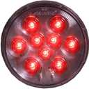 Maxxima M42322RCL Red 4" Round Stop/Tail/Turn Light, Red Clear Lens, Grommet Mount