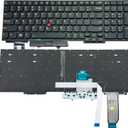 BestParts Backlit Laptop Keyboard Replacement for Lenovo Thinkpad E15 Gen 2 Gen 3 Gen 4, R15 Gen 2 Gen 3 Gen 4 US Layout with TrackPoint Black Without Frame