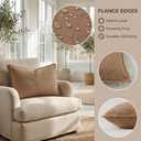 Kevin Textile 12x24 Inch Lumbar Pillow Cover 1 Pack Soft Boucle Textured Decorative Waterproof Rectangle Cushion Elegant Accent Pillow for Couch Sofa Chair Bed Home Decor Indoor Outdoor Camel