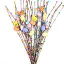 Artificial Easter Spray Vine with Pastel Easter Eggs and Berries- Decorative Spring Floral Stems-Easter Egg Twig Branches for Floral Arrangement-Centerpiece Wreath Decoration (26 Pcs)