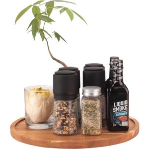 12 inch Wooden Lazy Susan Turntable for Cabinet, Acacia Lazy Susan Organizer for Table Top, Cabinet Fridge, Countertop, Pantry