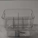 2 Pack, 5-Compartment Clear Plastic Bin - Divided Art Supplies, Cosmetic Makeup Caddy Organizer - Multiuse Storage Container for Vanity, Bathroom, Kitchen, Office, Craft, Shower, Cleaning Items