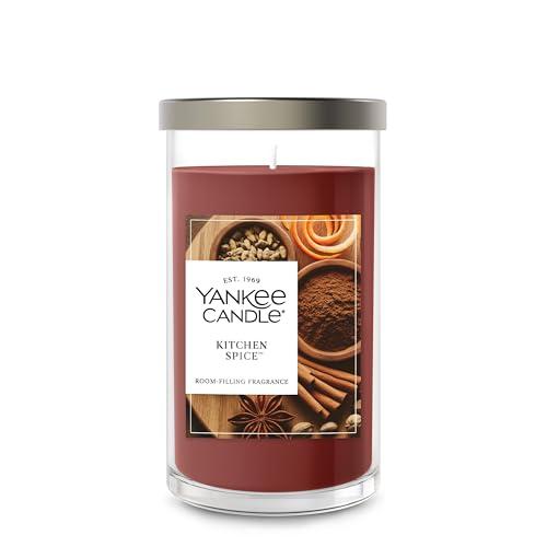 Yankee Candle Medium Pillar Scented Candle with up to 115 Hour Burn Time, Premium Plant Wax Blend for Consistent Burn, 14.25 oz Pillar Candle with Room Filling Fragrance, Kitchen Spice