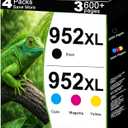 952XL Ink Cartridges Combo Pack Replacement for HP 952 XL Work for OfficeJet Pro 8702 8740 7720 8730 8710 7740 8720 8725 8210 8715 8216 Printers with V23.4.1 Chips (4 Pack Cyan Magenta Yellow Black)