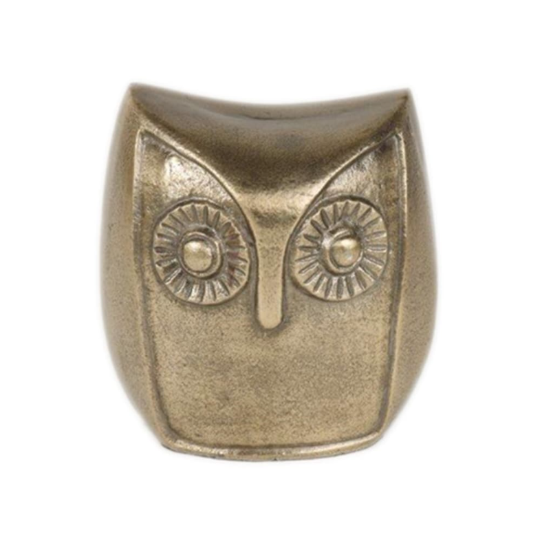 HD Designs Aluminum Owl Gold 4.5 Inches Home Decor Desk Table Shelf Figure