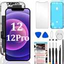 for iPhone 12/12 Pro Screen Replacement 6.1 inch, 3D Touch LCD Display Digitizer Touch Screen Assembly with Repair Tools