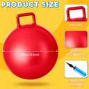 Lewtemi 4 Pcs 22 Inch Hopper Ball Carnival Outdoor Games Jumping Hopping Inflatable Bouncing Ball with Handle and Air Pump for Adult Sport Exercise(Bright Colors)