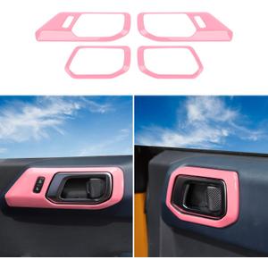 RAZPOY Inner Door Handle Cover Trim Compatible with 2021-2025 Ford Bronco Interior Accessories, Pink