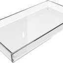 Serving Tray 10"x5" Acrylic Serving Trays Clear Decorative Platter for Appetizer, Food, Breakfast in Kitchen, Coffee Table, Bed, Living Room, 2 Pack