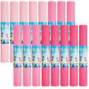 Funtery 3 mm Thin Yoga Mats Bulk, 68 x 24 Inches Lightweight PVC Exercise Mats Non Slip Workout Fitness Pads for Yoga Pilates Stretching Classes Gym Home Studio(Pink Series Color,16 Pack)