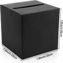 8 x Black Card Box Wedding Favors Gift Card Boxes Post Box Cardboard Receiving Money Box Holder for Wedding Reception, Baby Showers, Anniversary, Birthday Party, Retirement, Graduation Envelope Holder
