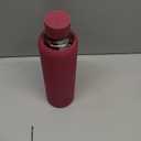 KIVY Glass Water Bottle with Silicone Sleeve 32 oz [WITH MEASUREMENT] - Borosilicate Glass Water Bottle Screw Top - Clear Bottles with Measurement Marking - Slim Waterbottle Aesthetic - Dark Ruby